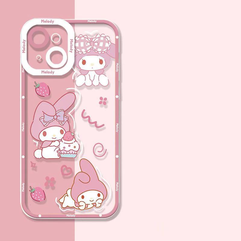 Sanrio Прекрасный чехол Kuromi Melody для Xiaomi MI 15T Pro POCO F7 X7 X6 F5 X4 GT M4 Pro 5G Прозрачный INS Мягкий чехол для телефона