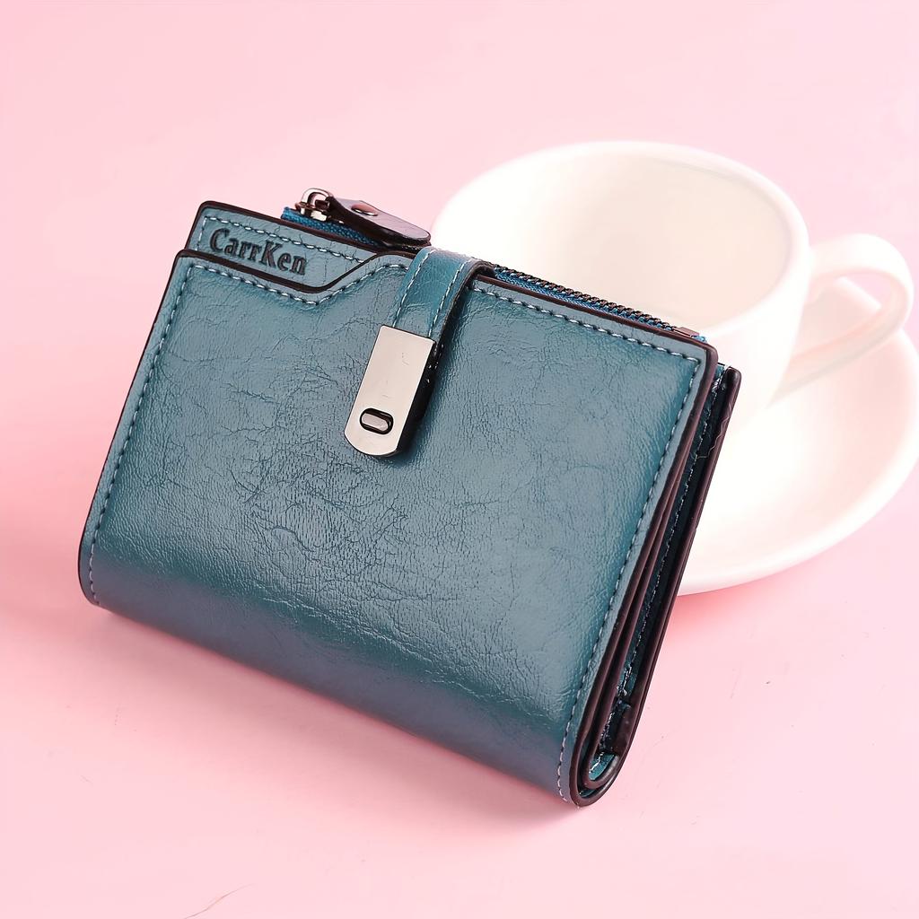 Мини-кошелек, многофункциональный держатель для карточек, сумка для документов с зажимом для денег, тройная сумка для карт, модный универсальный кошелек для монет на молнии