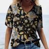 Women XL-7XL Plus Size T Shirt V Neck Short Sleeve Tops 3D Floral Print T Shirts Summer Lovers Couples T Shirt