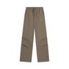 Li Ning Casual Straight Leg Solid Color Cargo Pants Knitted Sports Pants Women Pants Mushroom-Brown AYKU604-1