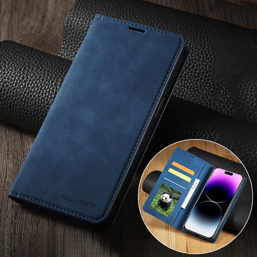 Wallet Luxury Skin Friendly Magnetic Flip With Card Slot Stand Leather Case For iPhone 15 Pro Max 14 Plus 13 12 11 X XS XR 8 7