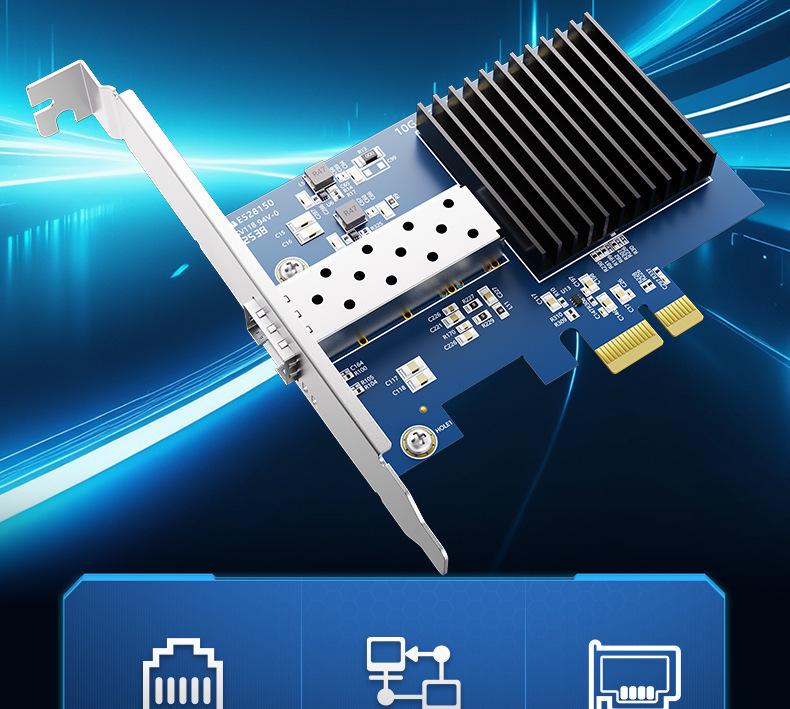 Realtek RT8127AF 10G PCIe 4.0 Network Card, Single Copper & Optical Fiber Port