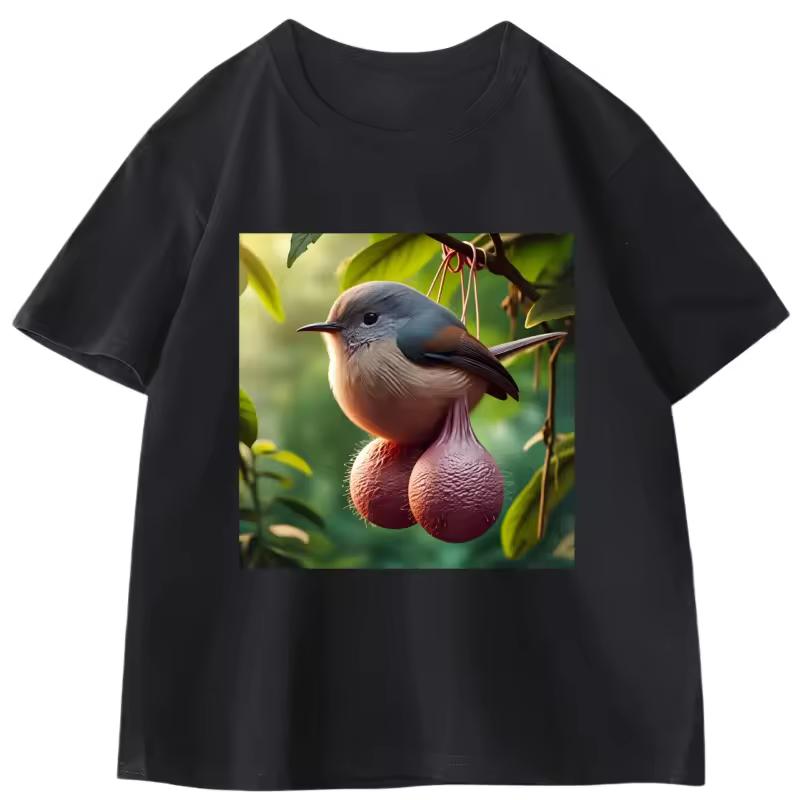 Ball Bird Gag T shirt Men's and Women's Fun Round-Neck Short-Sleeve Shirt Streetwear Casual High-Quality T shirt Y2k Ins Clothes