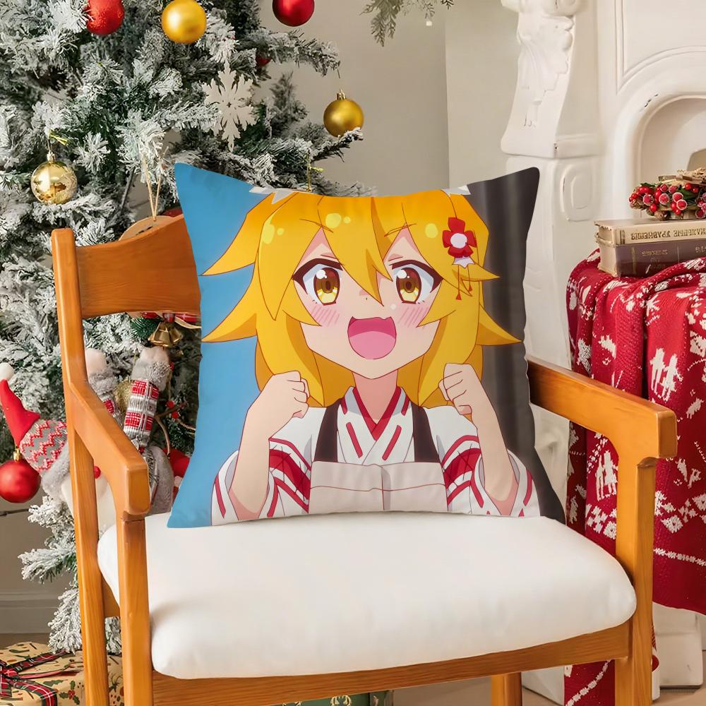 The Helpful Fox SenkosanAnime Pillow Case Silky Short Plush with Invisible Zipper Dustproof Sofa Cushion Cover for Home Decor