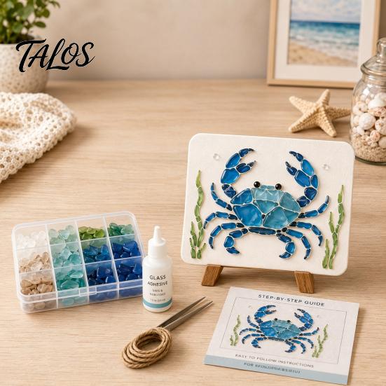 Творческие Наборы для Хобби Арт DIY Мозаика из Морского Стекла, Набор для Творчества на Тему Морских Животных для Взрослых, Ручная Работа, Декор для Дома, Для Начинающих, Набор Материалов