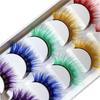 2 Box Thick Fluffy Lashes Colored False Eyelashes Beautiful 3D Curled Lashes  Women