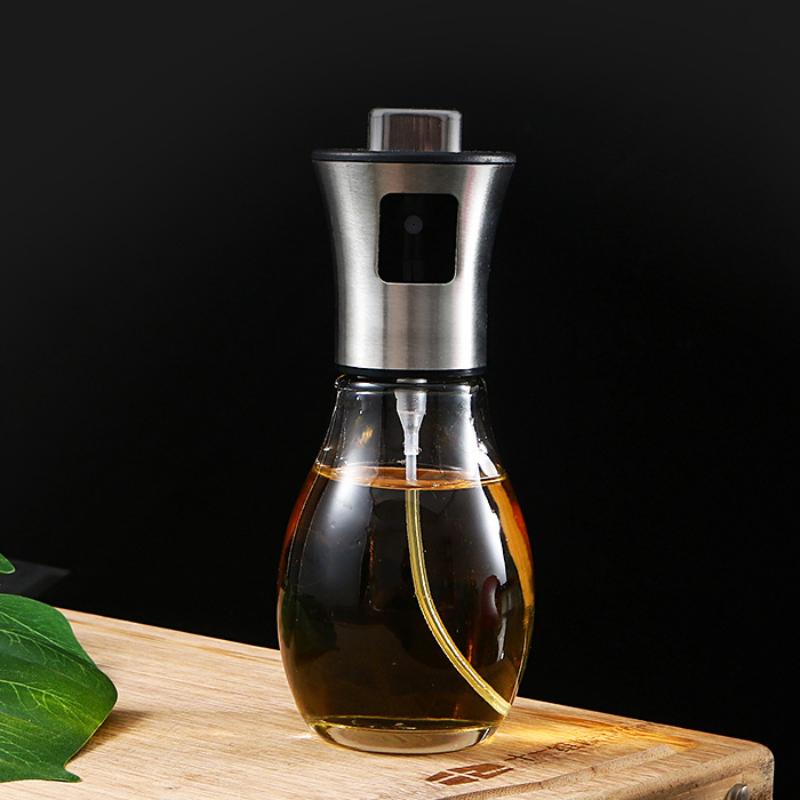 Бутылка с распылителем оливкового масла для барбекю, бутылочка с распылителем для масла из нержавеющей стали, многоразовая кухонная бутылка с распылителем для здорового материала, приправа для выпечки