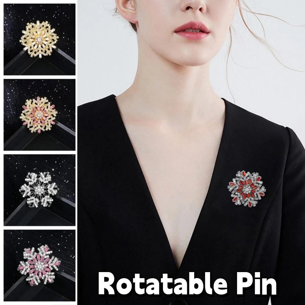 Sparkling Creative Snowflake Pin Rhinestone Zinc Zinc Alloy Zircon Badge Valentine's Day