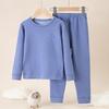 2025 Autumn/Winter Children's Double-Sided Brushed Wool Silk Warm Underwear Set for Boys and Girls
