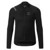 Santic Men's Long Sleeve Fleece-Lined Cycling Jersey, Windproof and Warm for Autumn and Winter, Black, Size L
