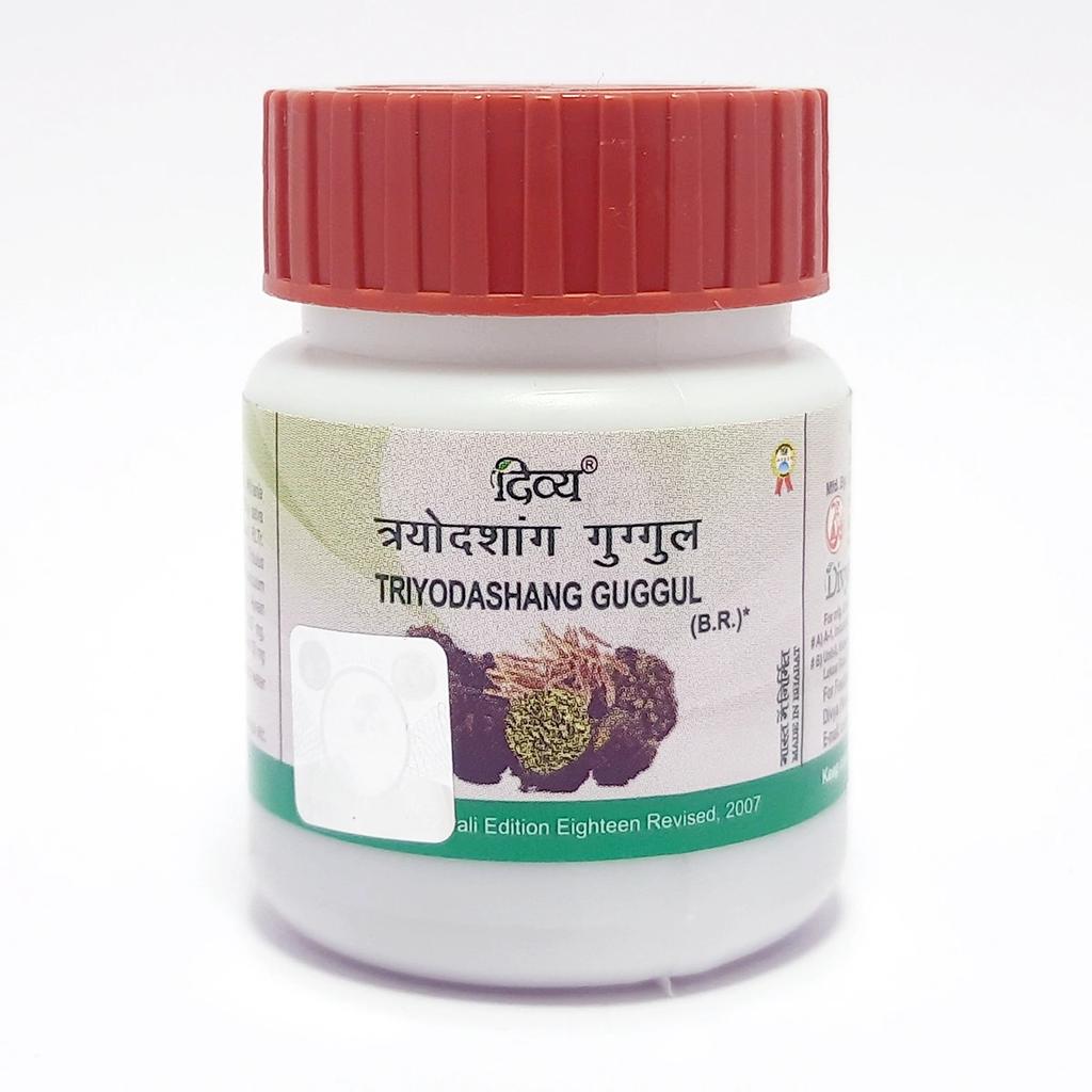 Patanjali Дивья Трийодашанг Гуггул, С Акацией, Ашвагандой, Хаубером, Гиллой Сатва, | 20 г, Упаковка 1 шт.