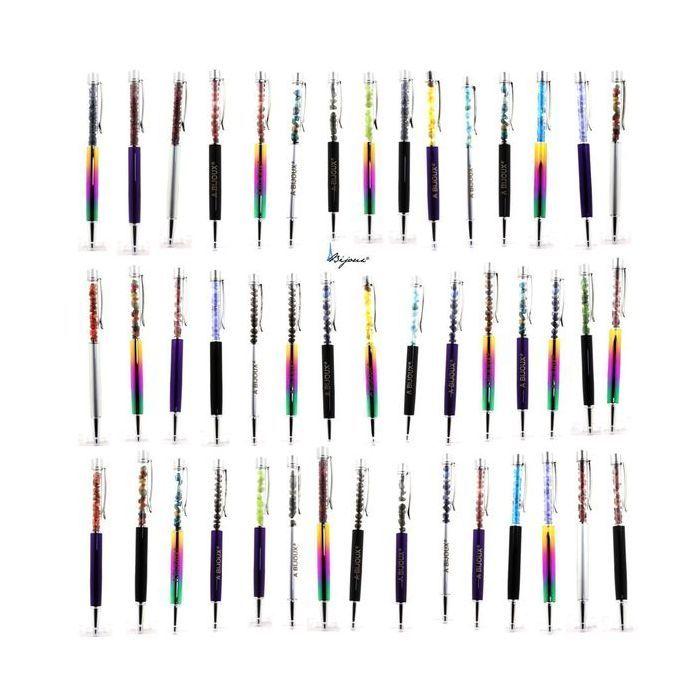 Pierres et Minéraux. Stylo minéraux Pierre de soleil de Tanzanie. Couleur Rose.