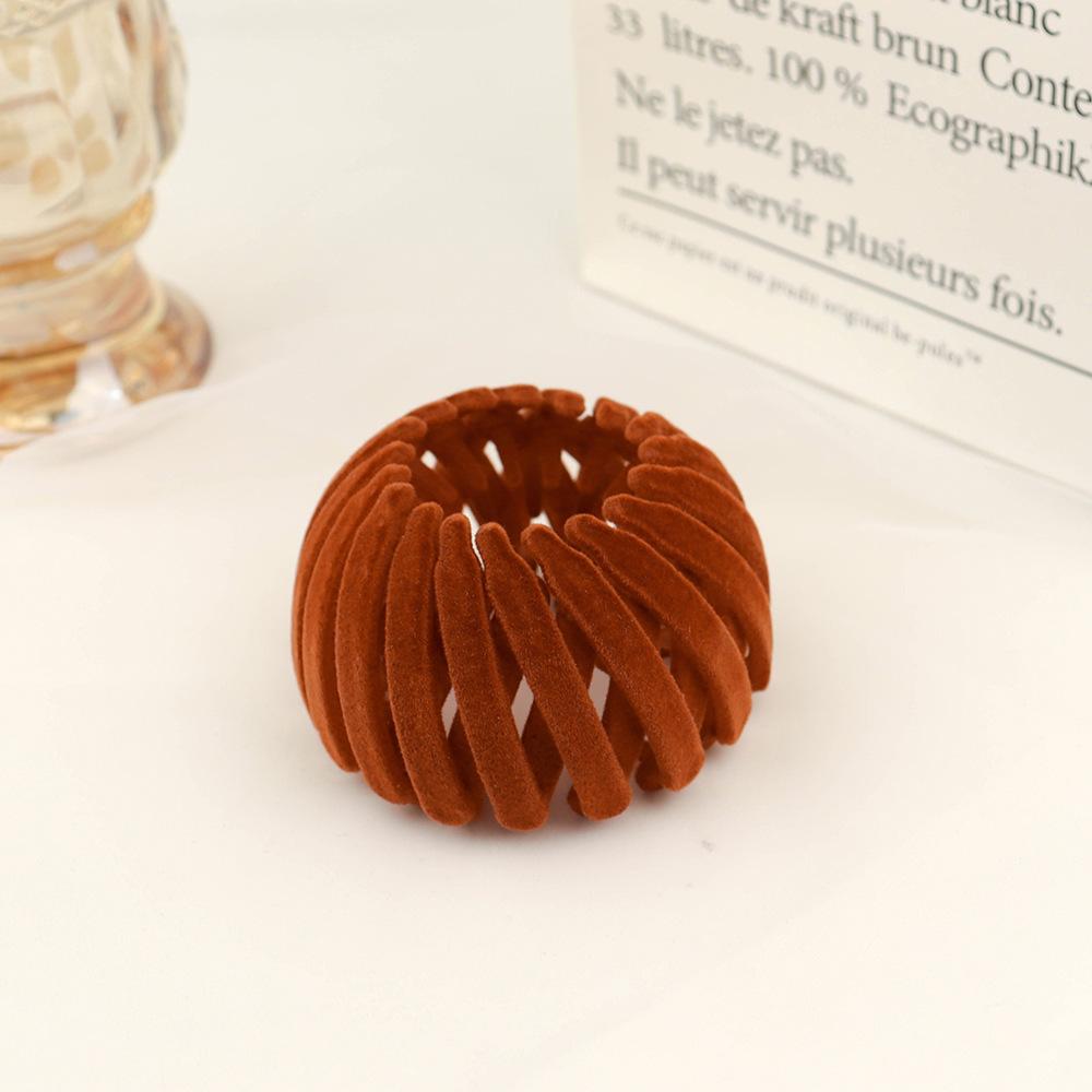 Новая бархатная заколка для волос в виде птичьего гнезда, коготь, пряжка из конского хвоста, однотонная расширяющаяся заколка для волос для женщин и девочек, аксессуары для волос с хвостиком