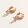 1 Pair Luxury Flowers Dangle Earrings for Women Zirconia Earring Jewelry Wedding Party Accessories