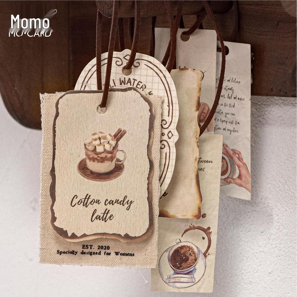 Momo Shuangxiang Sticky Notes Set: Retro Coffee Theme DIY Writing Material Series