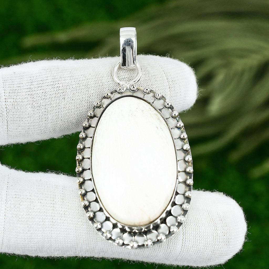 Подарок для женщин Ювелирная подвеска из стерлингового серебра 925 пробы с натуральным сколецитом