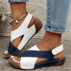 Fashion Women Wedge Sandals 2025 New Comfortable Non Slip Beach Shoes Woman Mix Color Leather Platform Roman Sandals Zapatos De Mujer