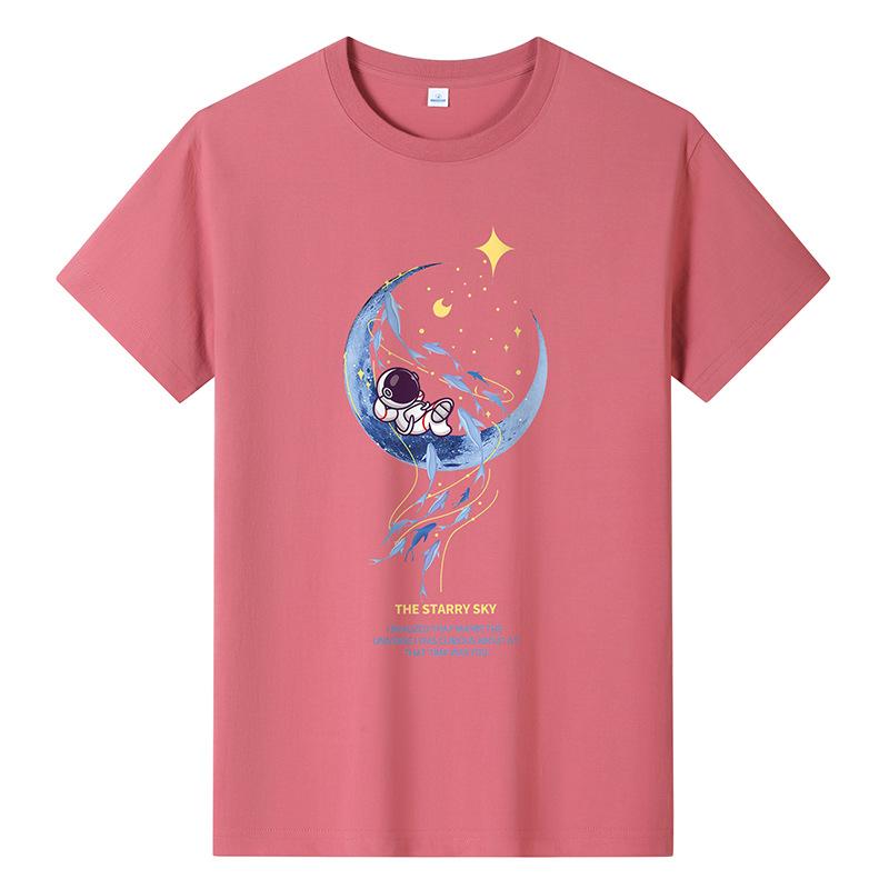 GMXIA Футболка с коротким рукавом из хлопка, мужская модная свободная рубашка с коротким рукавом, с принтом