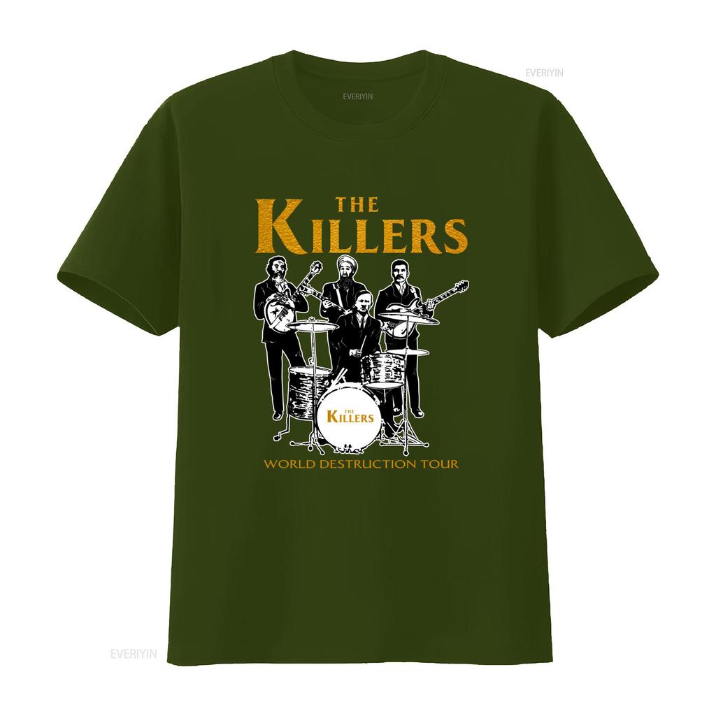 The Killers Alt Rock Band World Destruction Tour Brandon Flowers T Shirt S 234Xl SG417 vintage Washed Casual streetwear