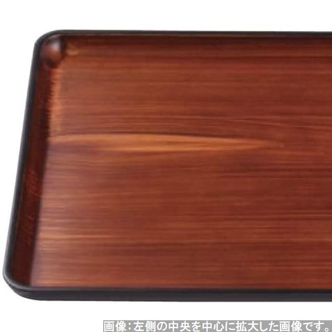 Made in Simple 0cm Teak Wood Fugen SL x x J-kitchens Placemat, Tray, Japan, Modern, Long, Grain, Lacquer, Lightweight, (30.3cm 22.8cm 1.8cm)