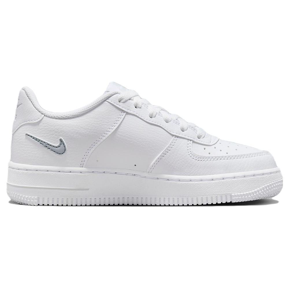 Nike Air Force 1 GS Cut Out Swoosh — Детские кроссовки Photon Dust белого цвета FQ2413-100