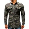 New Men's Long Sleeved Camouflage Denim Outdoor Mountaineering Work Top