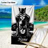 1PC Custom Name Beach Towel Bat City Hero Artwork Beach Towel, Suitable for Camping, Travel, Beach Accessories, Super Absorbent, Family Gift