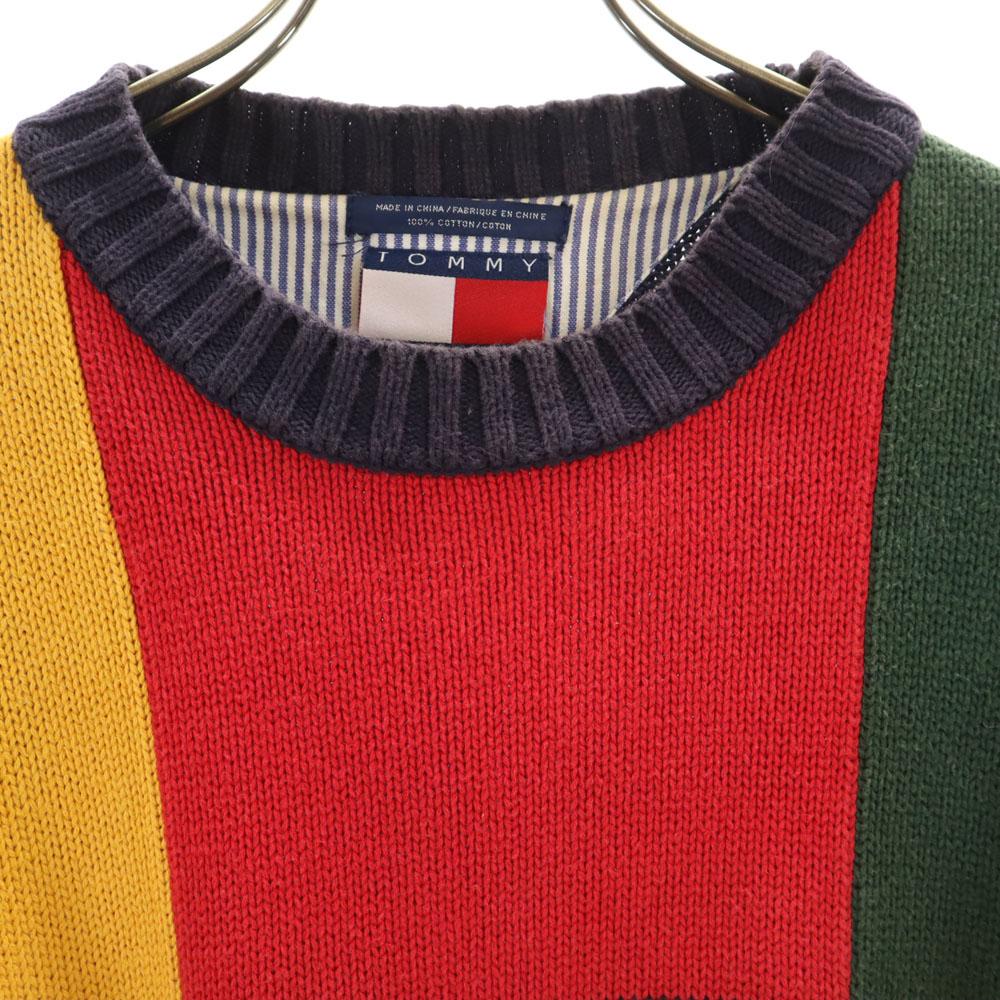 Tommy Hilfiger 90-е годы Старый тег с флагом Вязаный свитер с длинным рукавом XL Мужской Б/у
