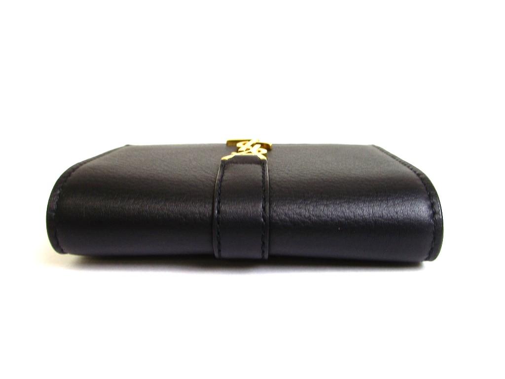 Оригинальный брелок Saint Laurent YSL из черной кожи 6 шт. #b135 Открытая коробка