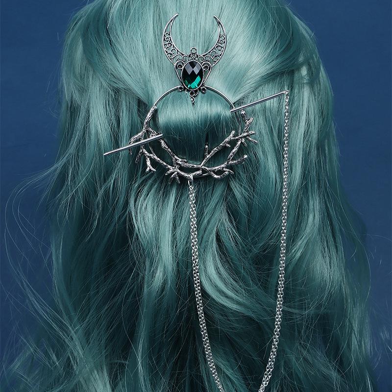 Стильные ретро-шпильки для волос Chencui Witch со стразами в стиле викингов – уникальные и элегантные аксессуары для волос для девочек