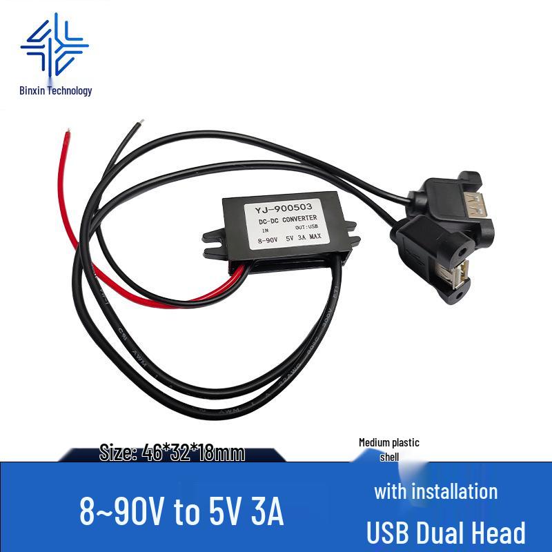 DC Понижающий модуль 8-90В на 5В 3А/5А - Автомобильный USB Понижающий Преобразователь Питания