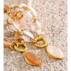 Yhpup Resin Acrylic Handmade Chain Oval Pendant Fashion Statement Necklace 18K Golden PVD Plated Trendy Waterproof Jewelry Gift