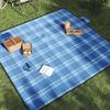 Foldable Blue Plaid Picnic Blanket 200x200 Cm