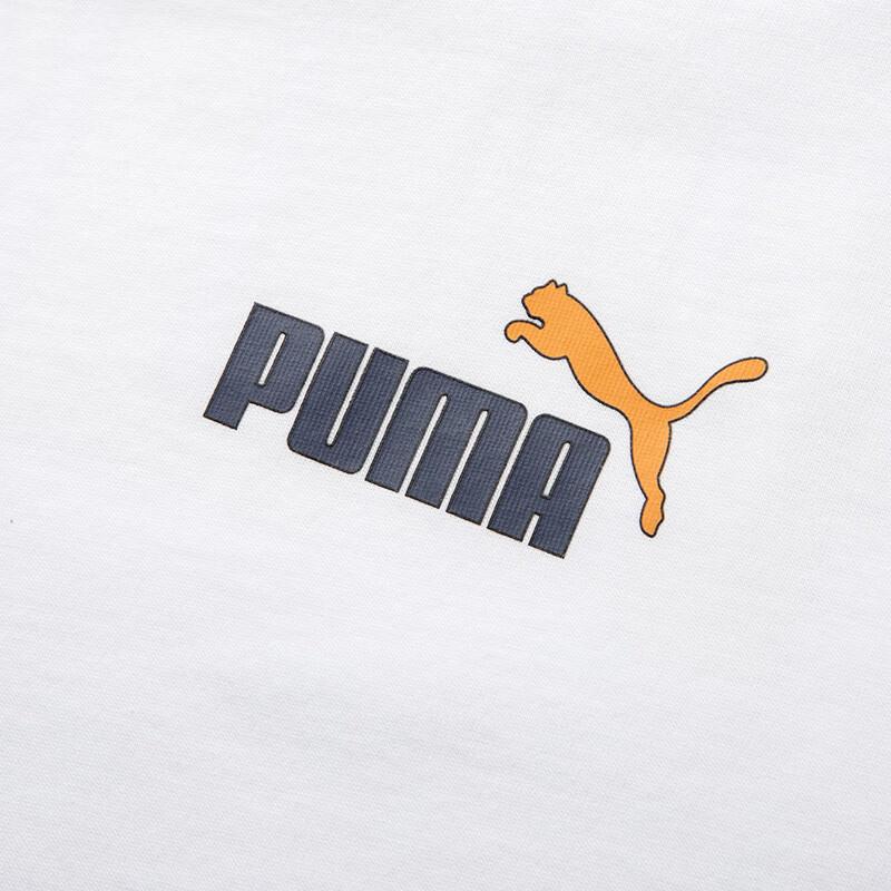Puma Дышащая футболка для бега в стиле ретро с американским буквенным принтом, мужские топы, белые 682153-02
