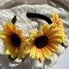 Желтый обруч для волос в форме цветка, тканевая повязка на голову, новая повязка на голову в виде подсолнуха для вечеринки