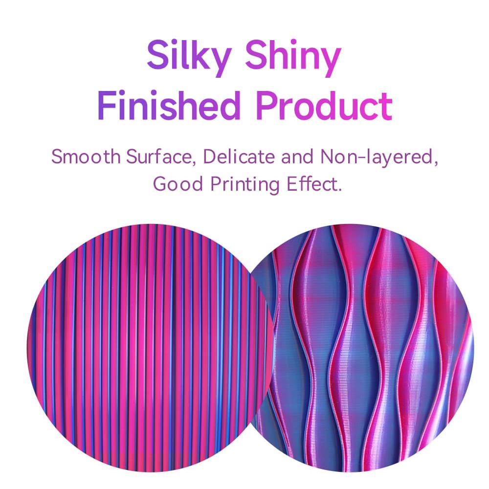 Filament для 3D-принтера ESUN PLA-Silk Mystic, 3 цвета, переплетенный градиент, 1,75 мм, пластиковый стержень, 1 кг, для FDM-печати, шелковистая блестящая текстура
