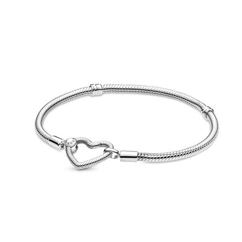 S925 Silver Bracelet 1:1 Cinderella Crown Pumpkin Carriage DIY Snake Bone Chain Ladies Jewelry