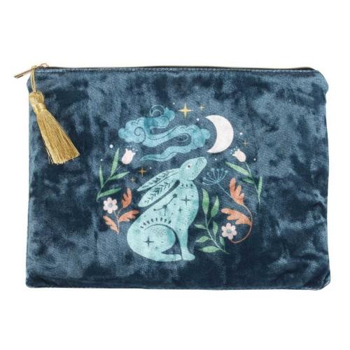 Something Different Midnight Hare Velvet Cosmetic Bag