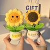 Handmade Sunflower Desk Decoration - Woven Bouquet Gift for Students & Girls