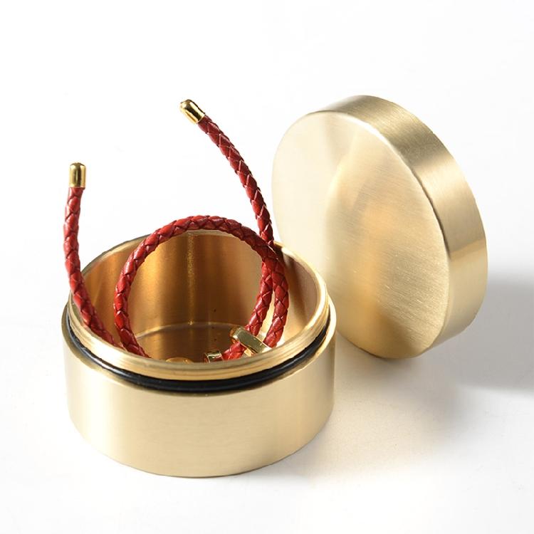 Мини-латунный контейнер для таблеток, водонепроницаемый круглый ящик для улицы, герметичный