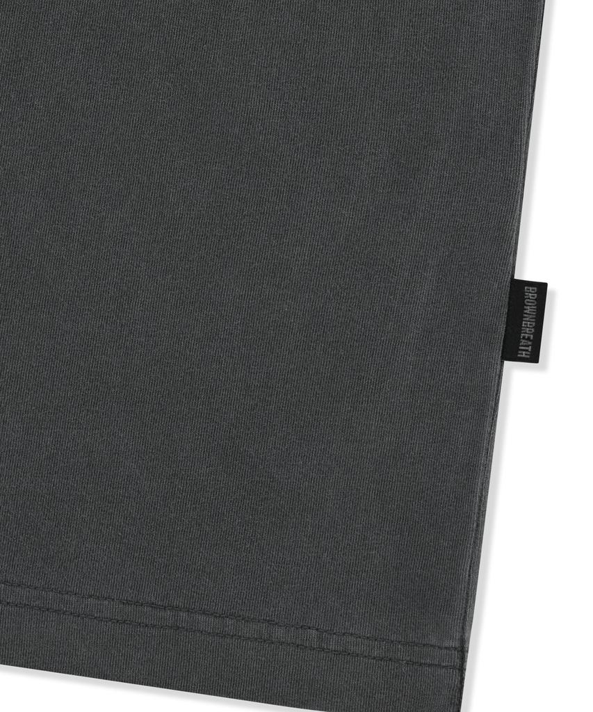 BROWNBREATH Tag Pigment Tee - Charcoal