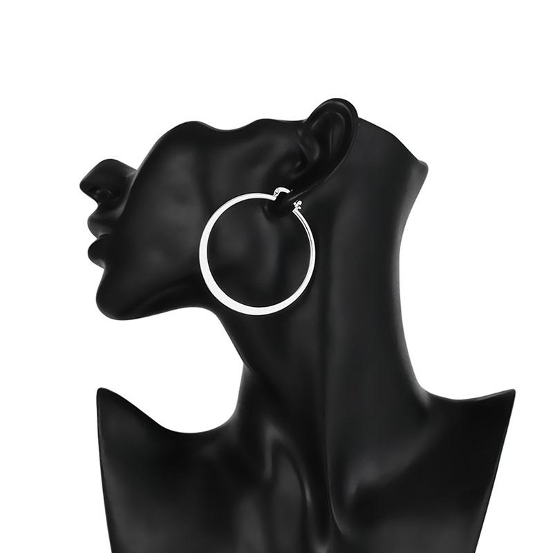 Серьги-кольца из серебра 925 пробы диаметром 55 мм с плоским большим размером для женщин, свадебные украшения, аксессуары