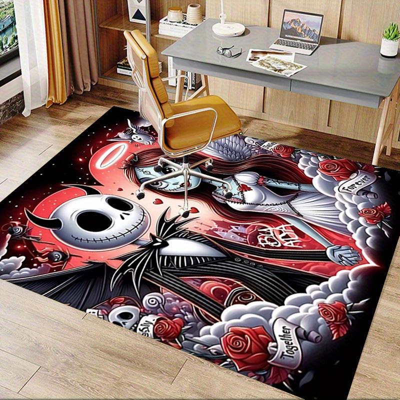 Office Rug "Jack Skellington""Sally" theme 3D Printed Anti-Slip Rug-Machine Washable for Living Room