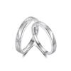 Tichya Sweet Etching Glacier Couple Rings - 999 Sterling Silver Open Design for Men and Women