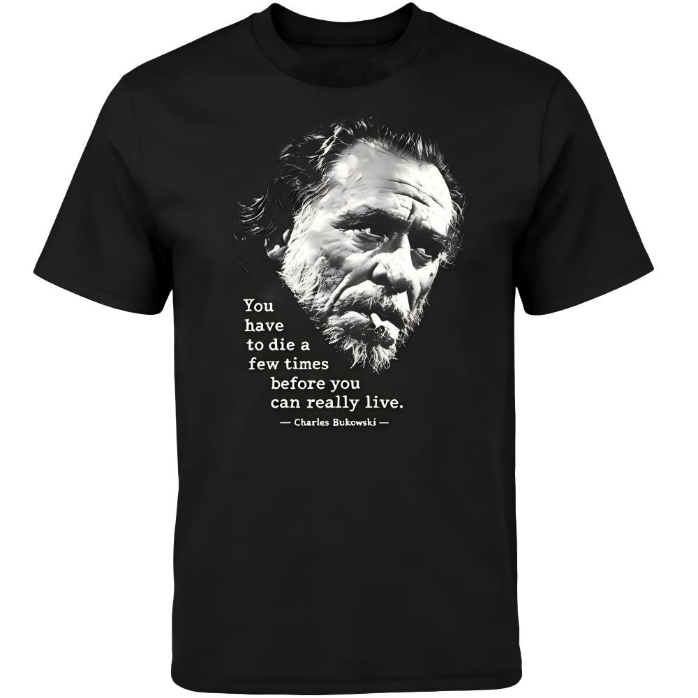 Charles Bukowski Vintage Portrait Quote Graphic T-Shirt