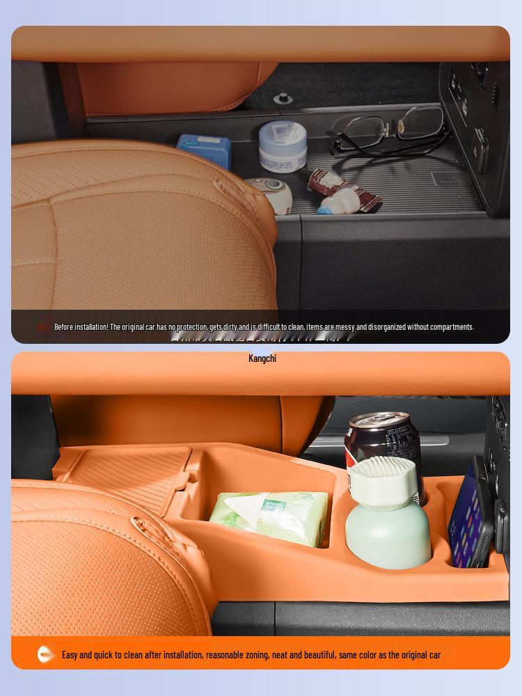 Kangchi Formula Leopard Titanium 7 Console Storage Box: Silicone, Partitioned, and Private Storage for Interior Modification.