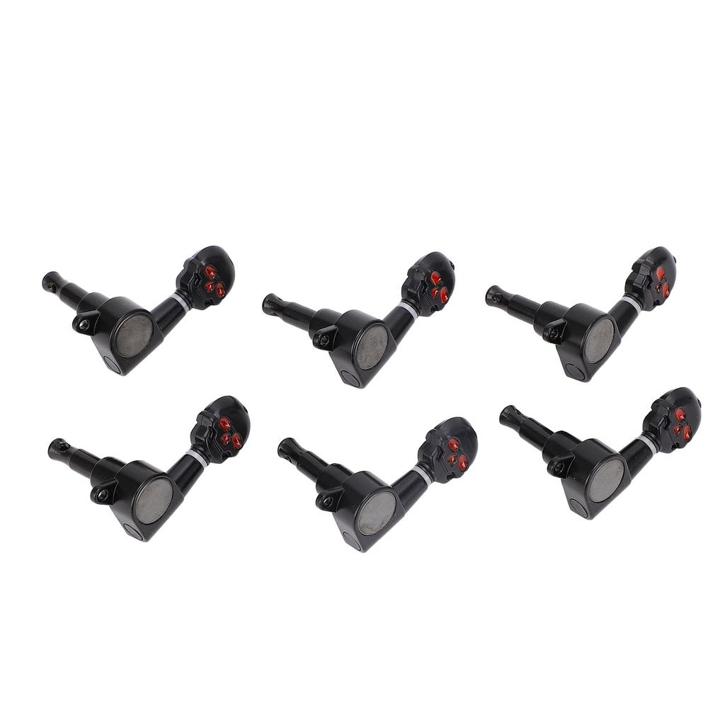 3 Left 3 Right String Tuning Keys Fully Enclosed Knob Zinc Alloy Machine Head Tuners for Acoustic El