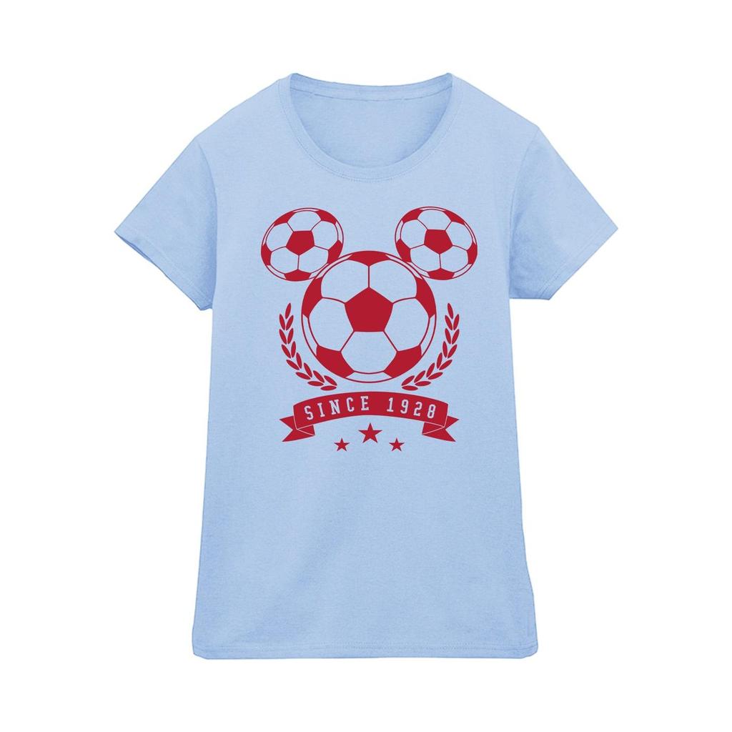 Disney Женская/женская хлопковая футболка с изображением Микки Футбольной головы