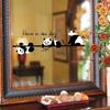 Home Cartoon Wall Sticker Animal Bamboo Three Pandas Glass Window Mirror Decorative Sticker