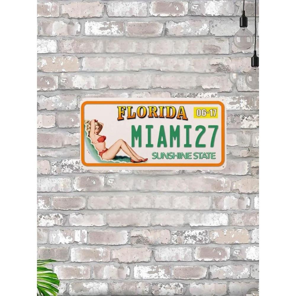 U.S. License Plate, U.S. Car License Plate, Metal, 15x30 Cm.